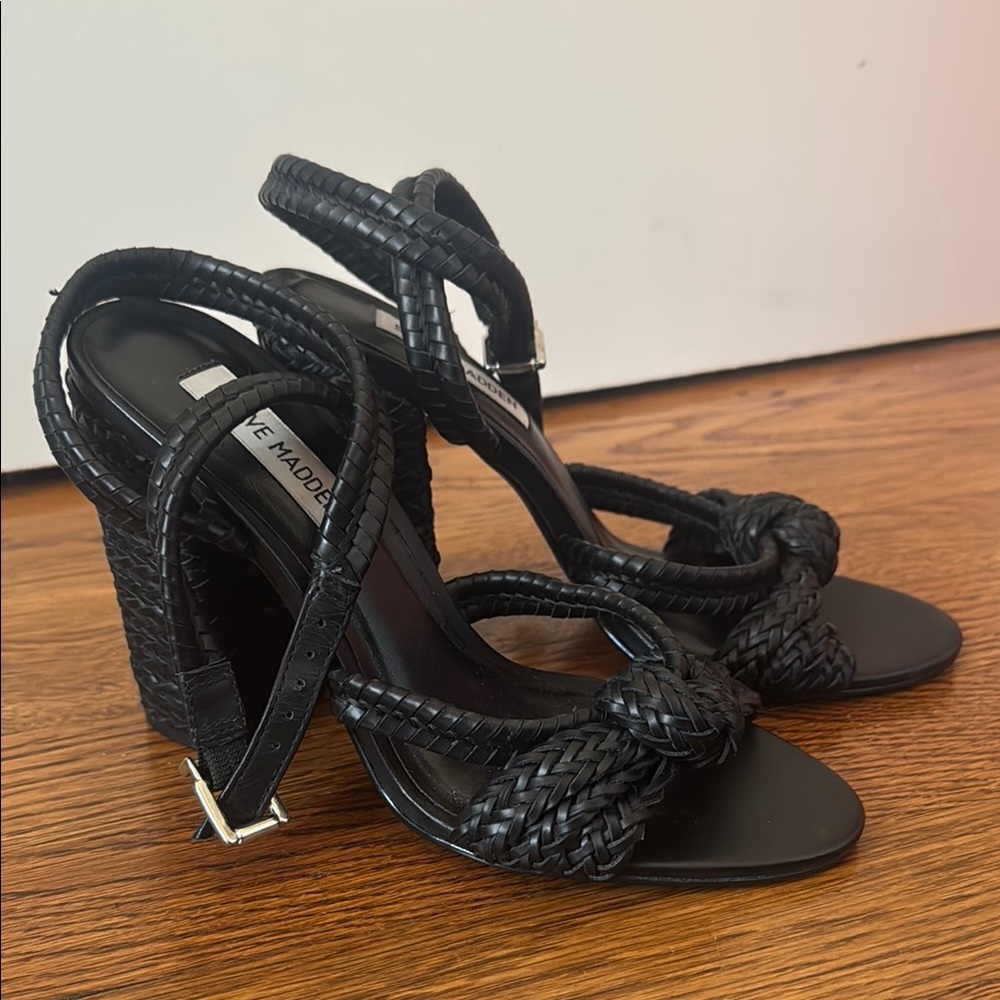 Steve Madden Black Braided Women's Sandals